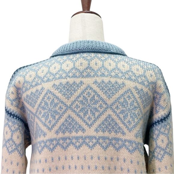 Dale of Norway Cardigan Blue White Wool Nordic Fair Isle Knit Sweater Large | 42 - Picture 8 of 16